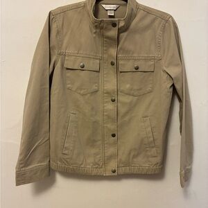 Vintage Cropped Cotton Khaki Utility Jacket